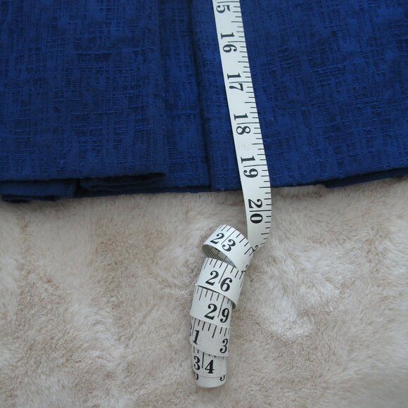 BROOKS BROTHERS - Red Fleece Pleated A-Line blue boucle skirt - Picture 13 of 16